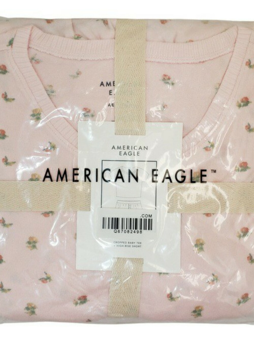 AMERICAN EAGLE Women's Printed Plush Baby Tee Pajama Set Medium NWT